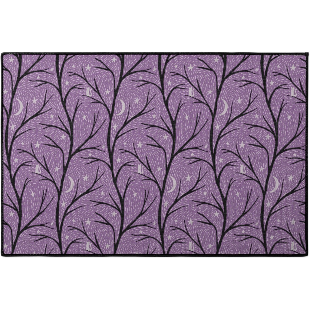 Spooky Night - Purple Door Mat, Purple