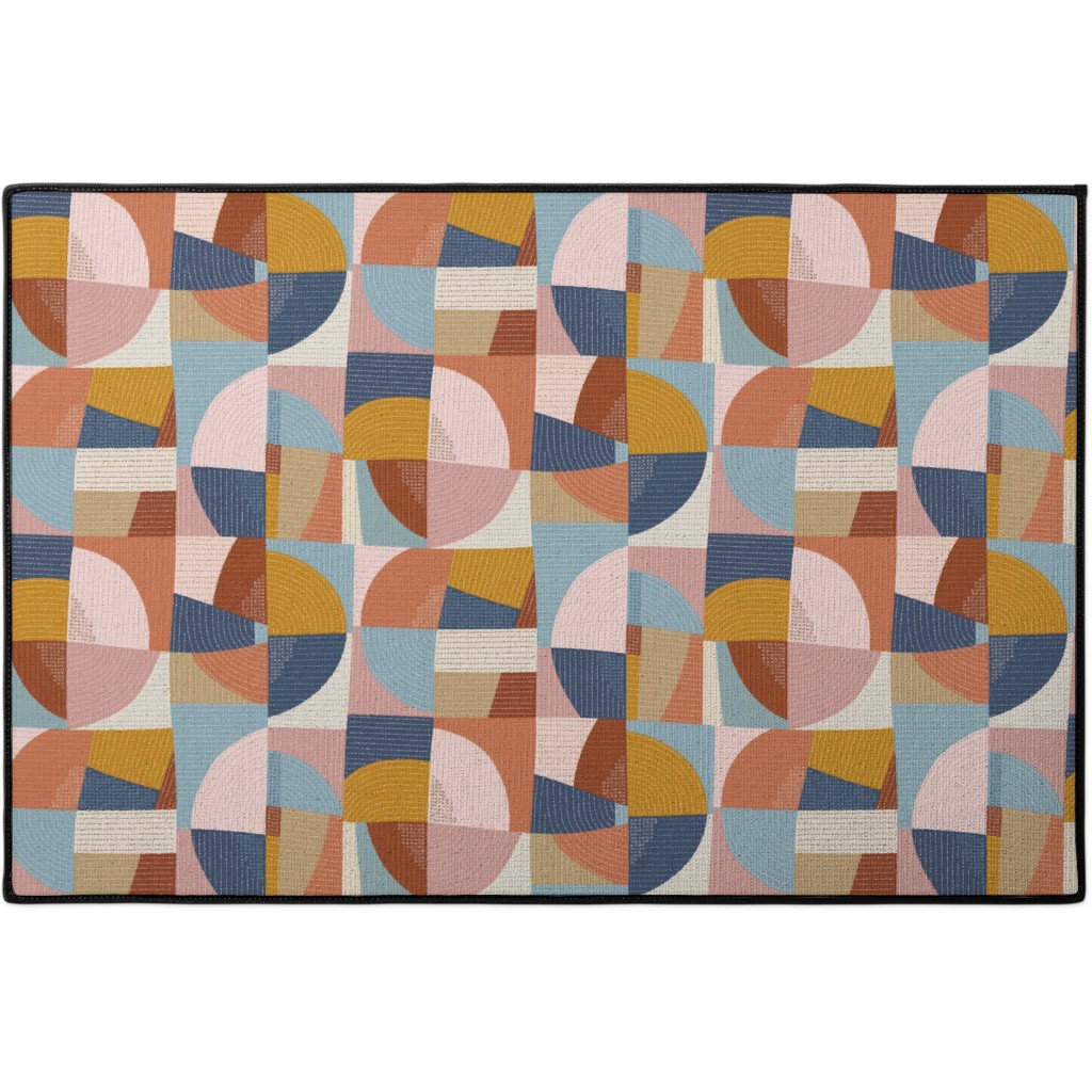Modern Patchwork - Multi Door Mat, Multicolor