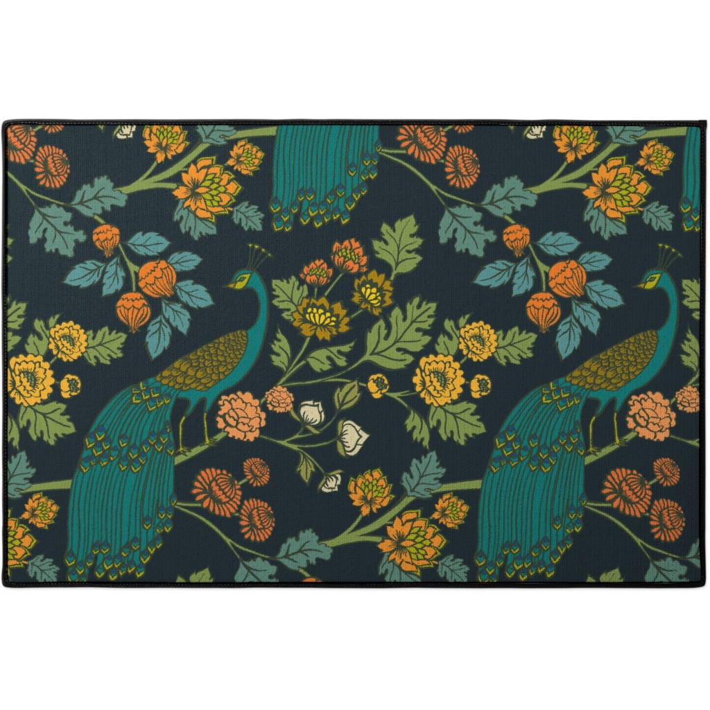 Peacock Flower CW1406027CL Quilted Round Mat