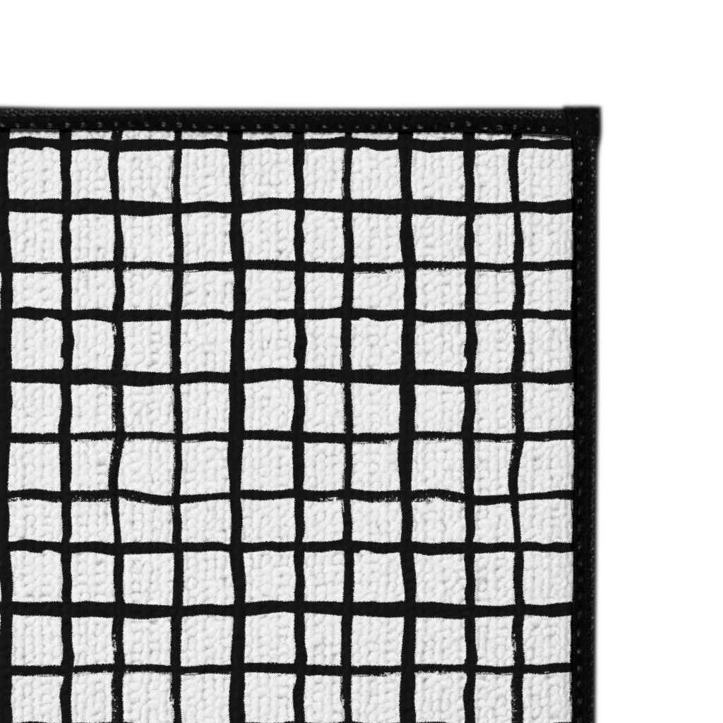 Simple Grid - Classic - Black and White Door Mat | Shutterfly