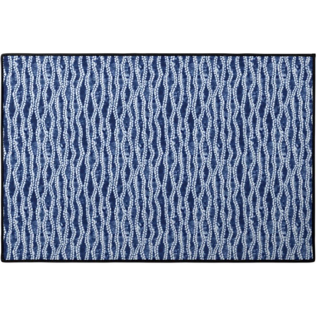 Shibori Ripples - Blue Door Mat, Blue