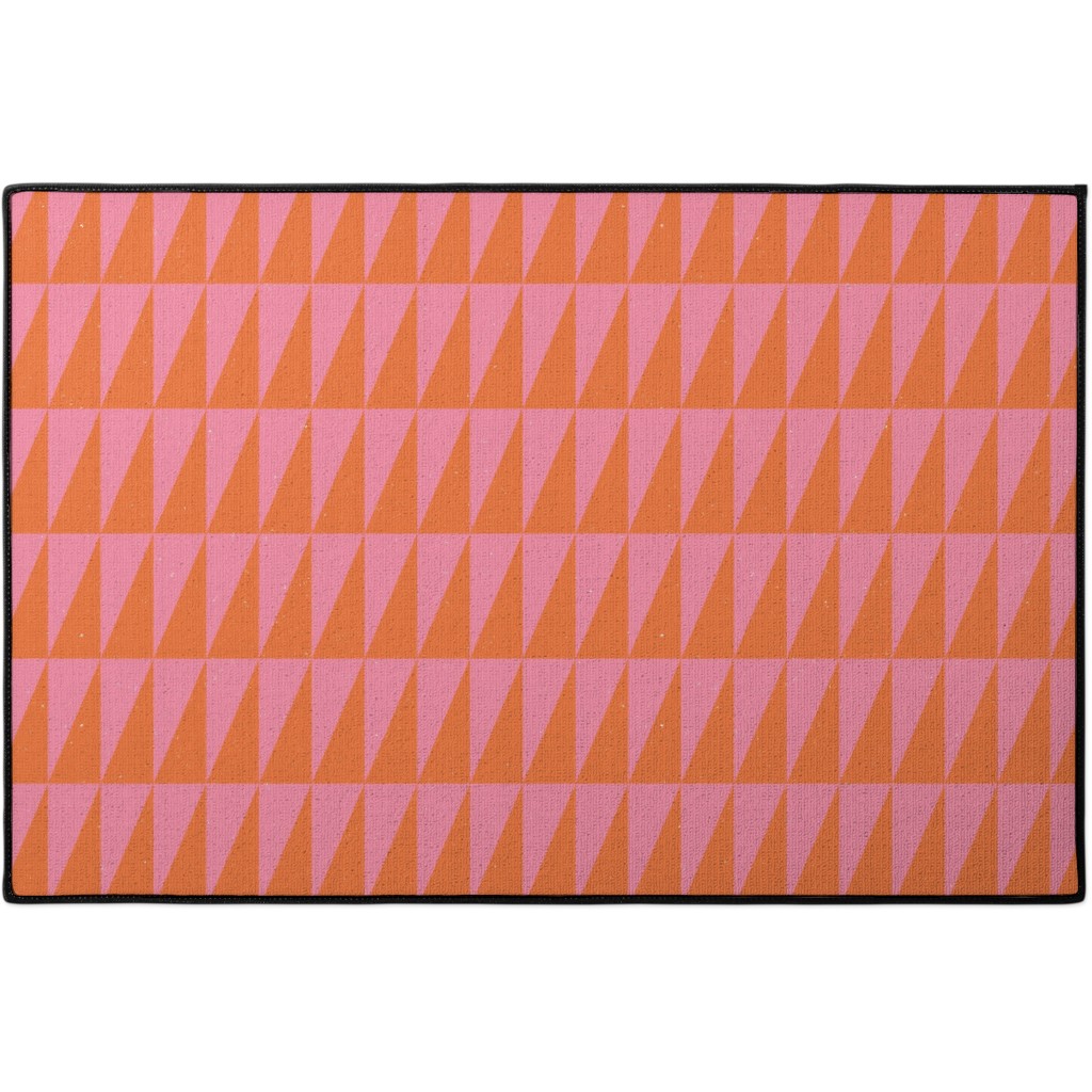 Dual Traingles - Pink Door Mat, Pink