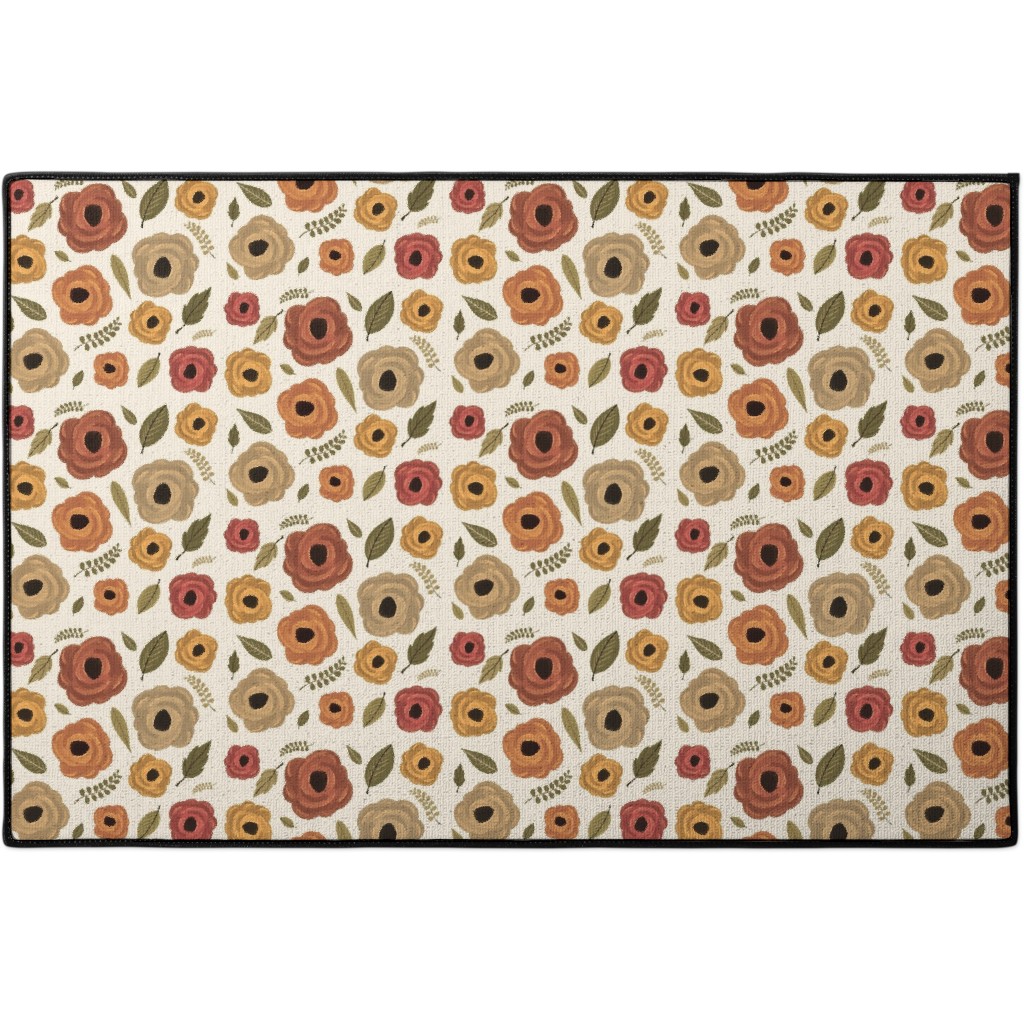 Fall Flowers - Light Door Mat, Multicolor