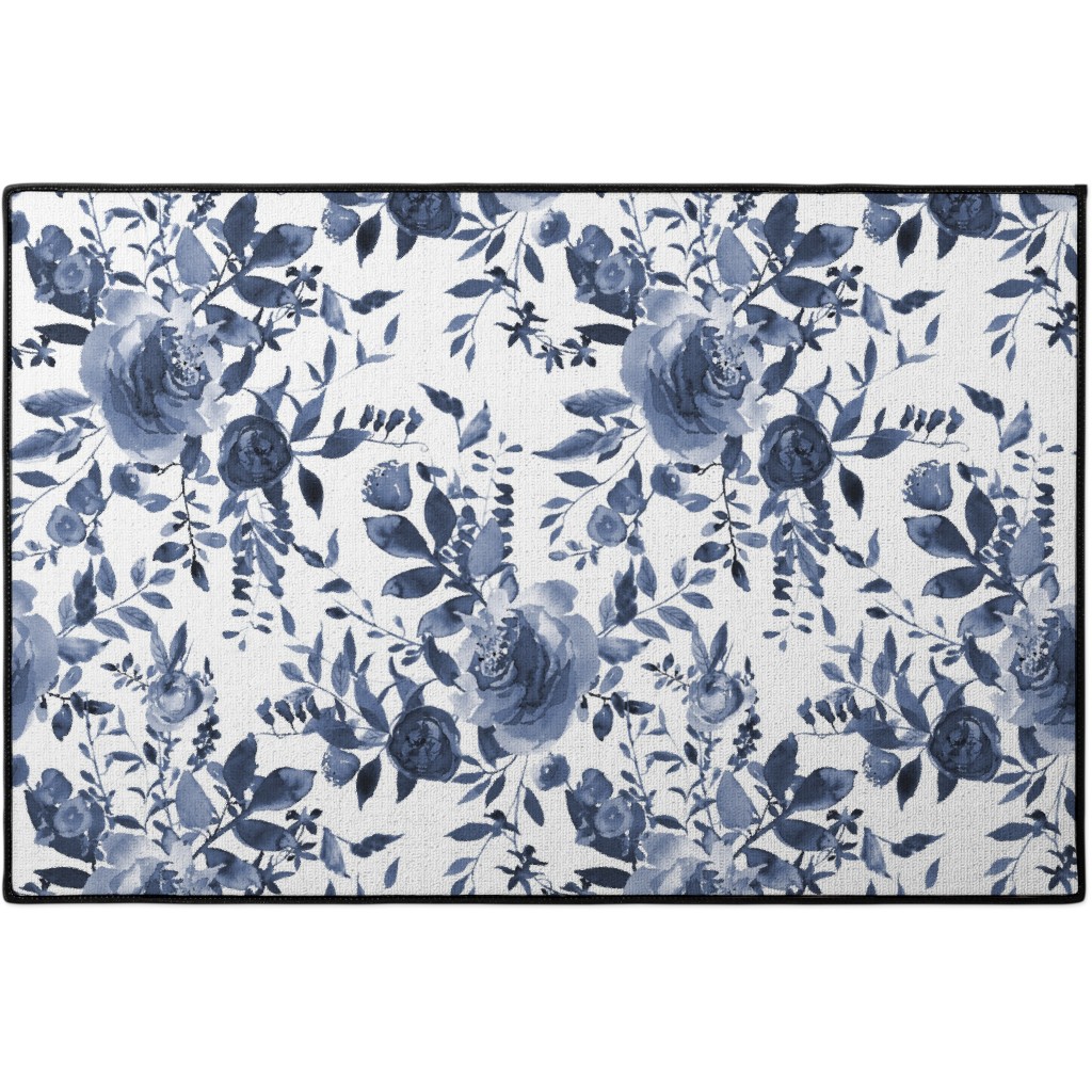 18 blue and white florals door mat