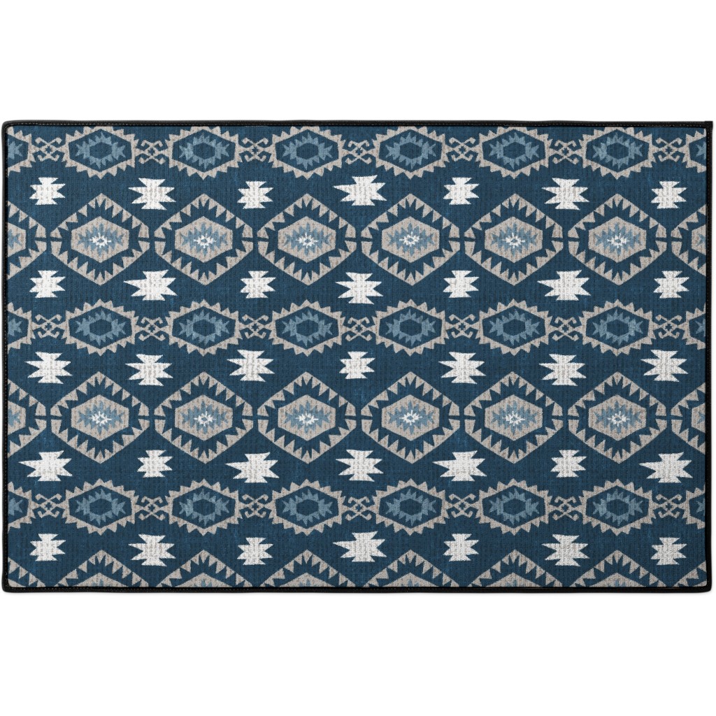 Kilim Me - Blue Door Mat, Blue