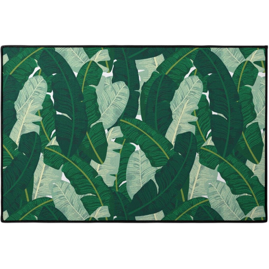 Classic Banana Leaves - Palm Springs Green Door Mat, Green
