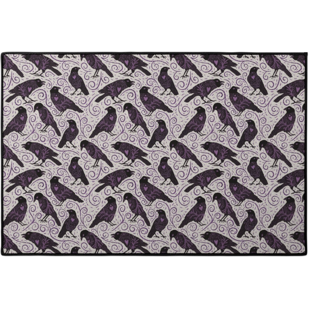 Raven - Ivory Door Mat, Purple