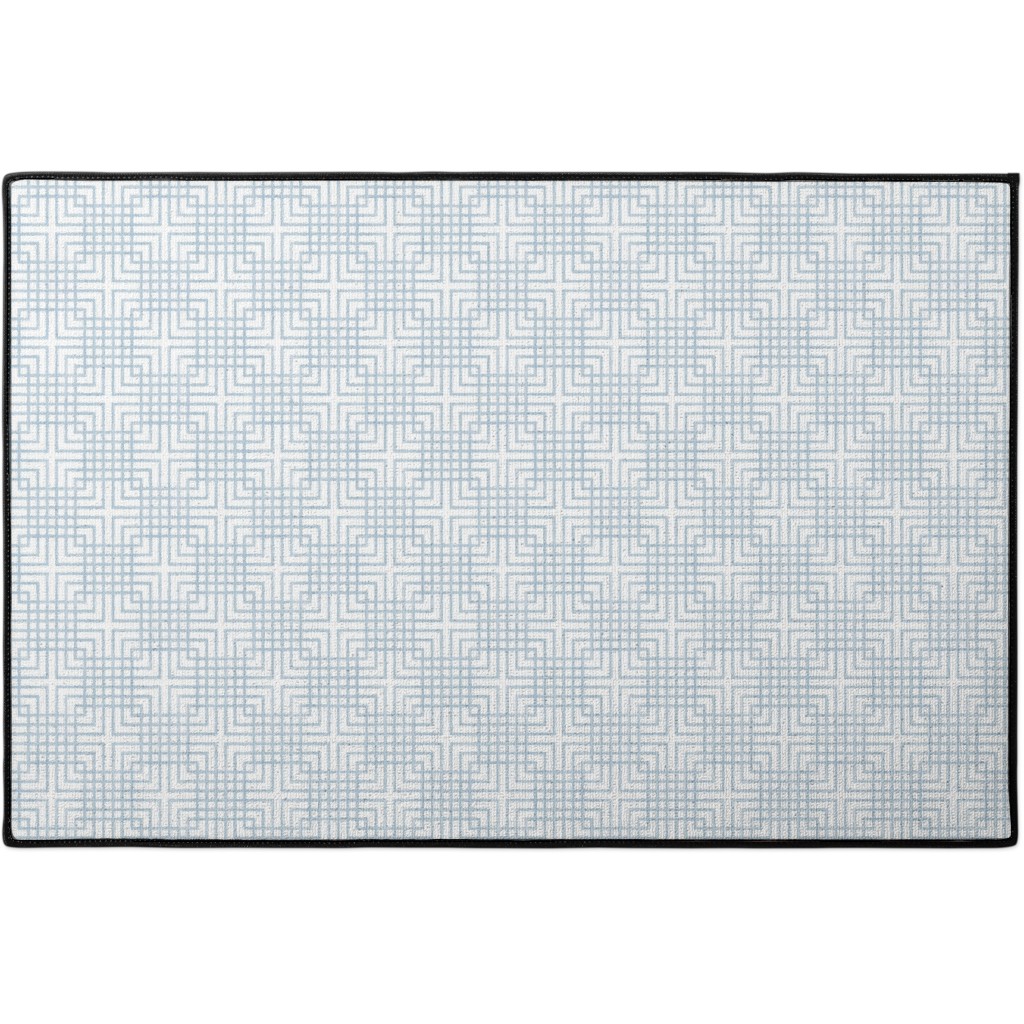 Cross Grid - Blue Door Mat, Blue