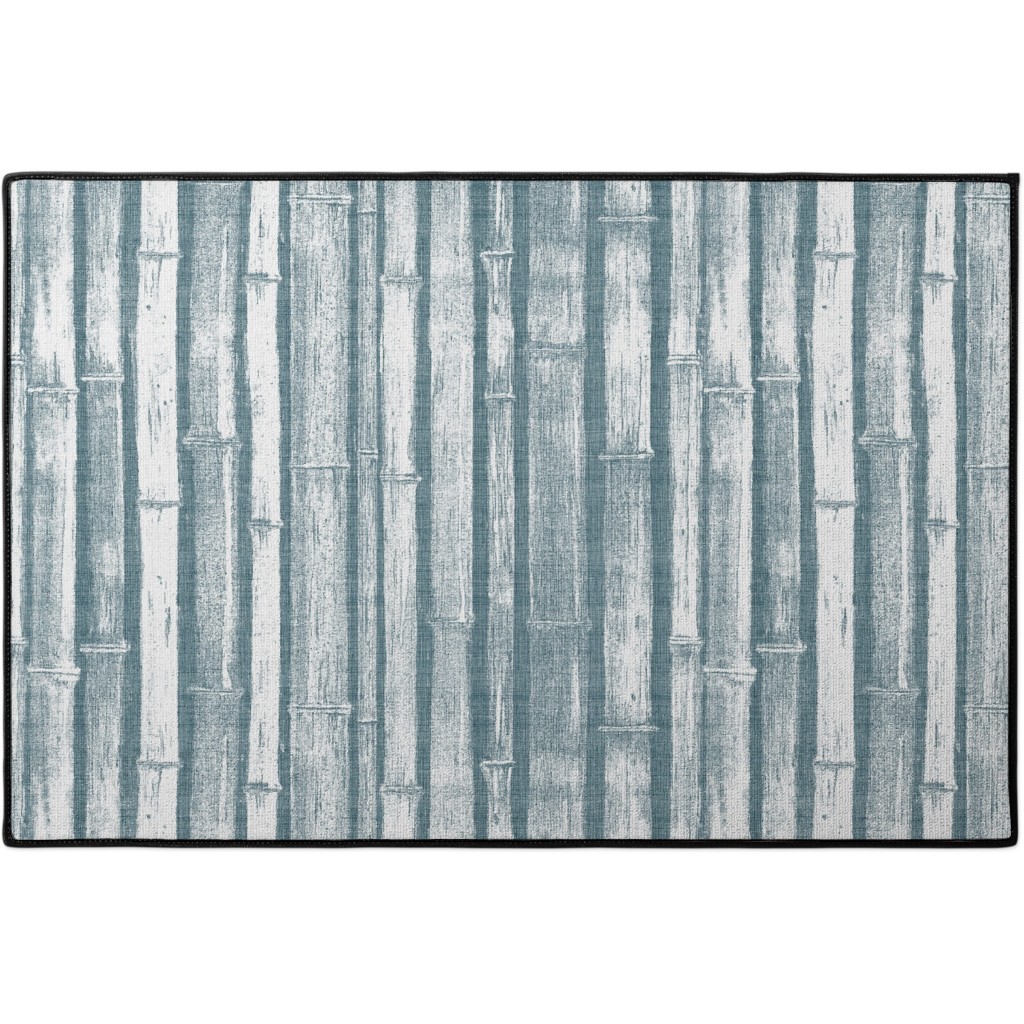 Bamboo - Grey Door Mat, Blue