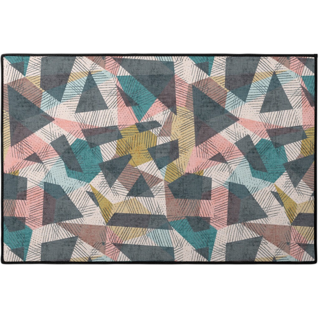 abstract geometric large scale door mat