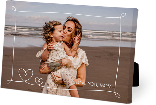 Whimsy Heart Border Easel Back Canvas, 5x7, No Frame, Easel Back Canvas, White, white