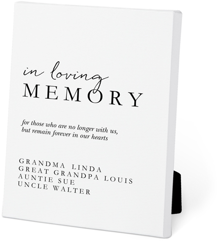 Memorial Wedding Sign Easel Back Canvas, 5x7, No Frame, Easel Back Canvas, White, white