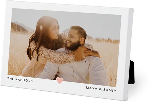 Simple Heart Easel Back Canvas, 5x7, No Frame, Easel Back Canvas, White, white