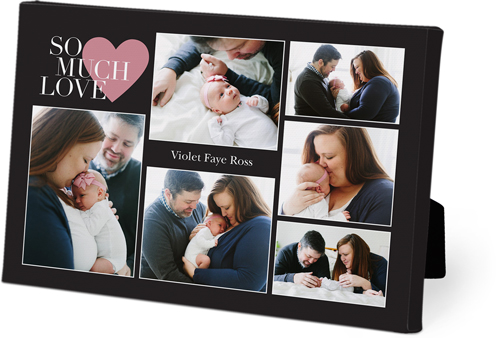 So Much Love Heart Easel Back Canvas, 5x7, No Frame, Easel Back Canvas, Gray, charcoal