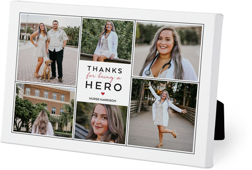 Thank You Hero Collage Easel Back Canvas, 5x7, No Frame, Easel Back Canvas, White