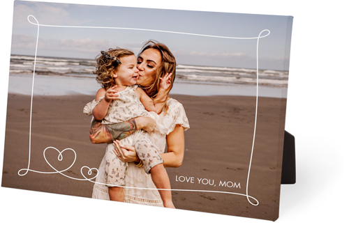 Whimsy Heart Border Easel Back Canvas, 8x10, No Frame, Easel Back Canvas, White, white