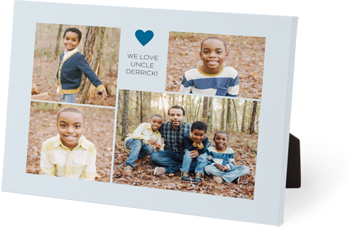 Contemporary Heart Collage Easel Back Canvas, 8x10, No Frame, Easel Back Canvas, Blue