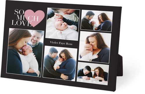 So Much Love Heart Easel Back Canvas, 8x10, No Frame, Easel Back Canvas, Gray, charcoal