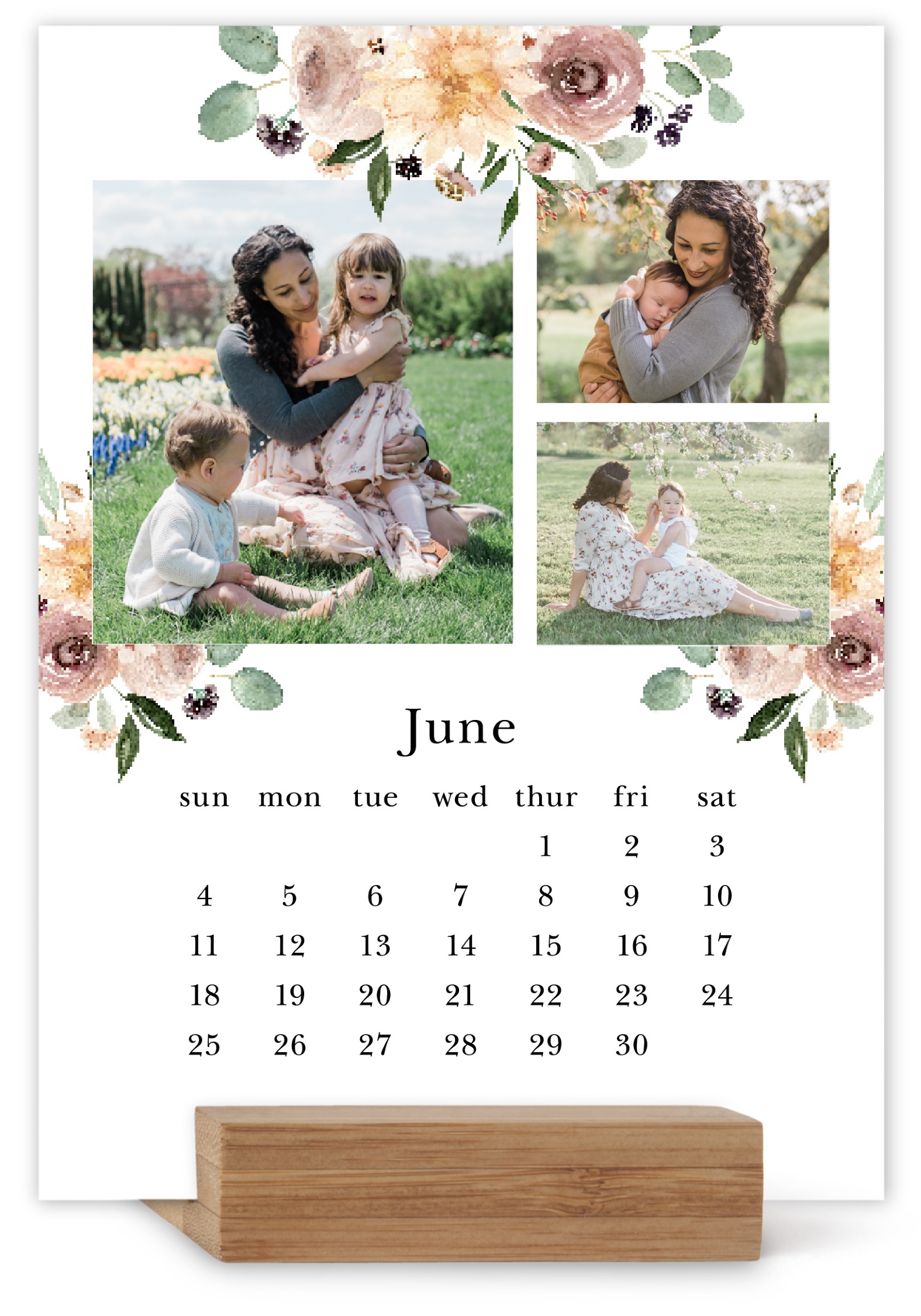 Seasonal Watercolor Florals Easel Calendar by Yours Truly Shutterfly