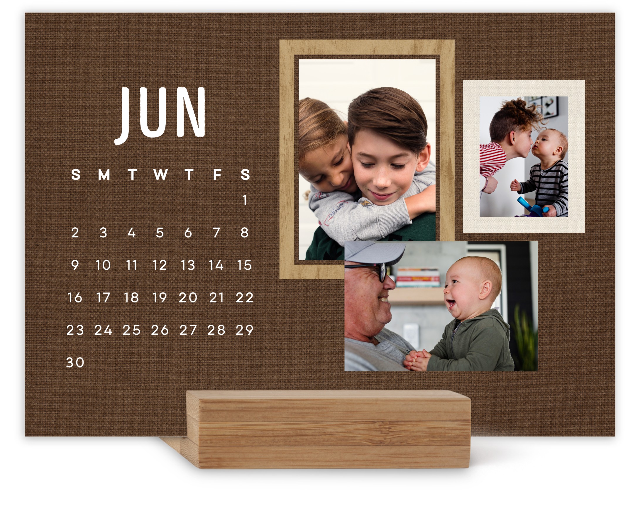 Rustic Family Easel Calendar, Square Corners, Multicolor