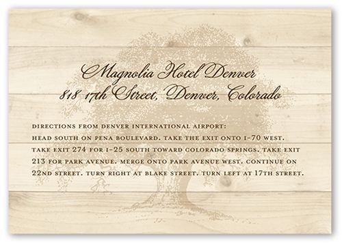Rustic Statement Wedding Enclosure Card, Beige, Matte, Pearl Shimmer Cardstock, Square, Wheat