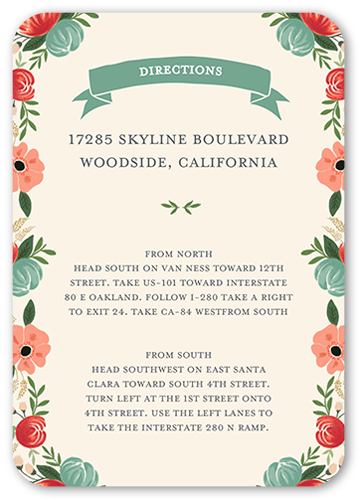 Floral Vision Wedding Enclosure Card, Beige, Pearl Shimmer Cardstock, Rounded, Antique White