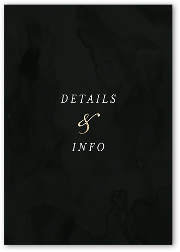 Gentle Texture Wedding Enclosure Card, Black, Matte, Pearl Shimmer Cardstock, Square, Black