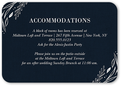 Simple Floral Frame Wedding Enclosure Card, White, 100% Recycled Cardstock , Rounded, White