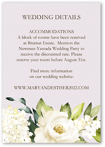 Blooming Beauty Wedding Enclosure Card, Purple, Matte, 100% Recycled Cardstock , Square