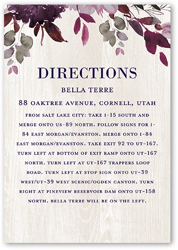 Muted Floral Wedding Enclosure Card, Purple, Matte, 100% Recycled Cardstock , Square