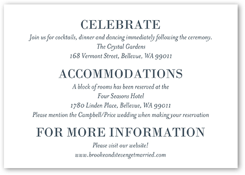 Modern Photo Wedding Enclosure Card, White, Matte, Signature Smooth Cardstock, Square
