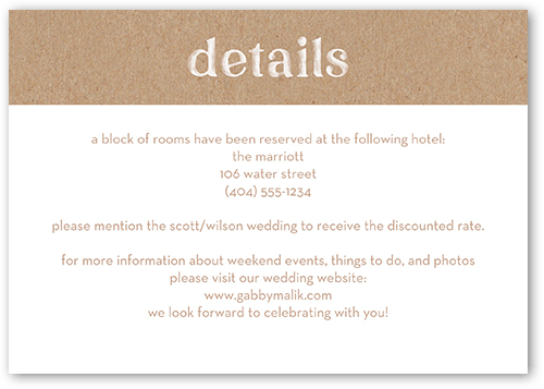 Classically Textured Wedding Enclosure Card, Brown, Matte, Signature Smooth Cardstock, Square, Cafe