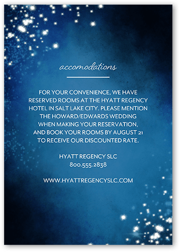 Amongst The Stars Wedding Enclosure Card, Blue, Matte, 100% Recycled Cardstock , Square