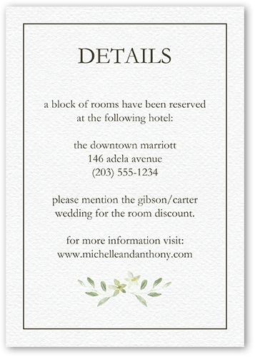 Greenery All Around Wedding Enclosure Card, White, Matte, Signature Smooth Cardstock, Square, White