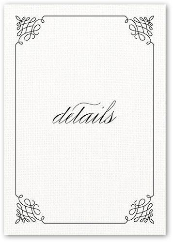 Fancy Linen Wedding Enclosure Card, White, Matte, Signature Smooth Cardstock, Square, White