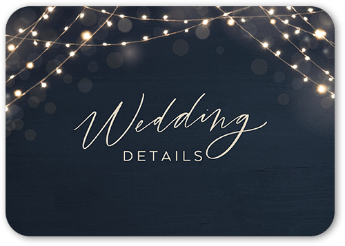 Twinkling Curtain Wedding Enclosure Card, Rounded Corners