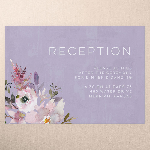 Painted Promise Wedding Enclosure Card, Purple, Matte, 100% Recycled Cardstock , Square