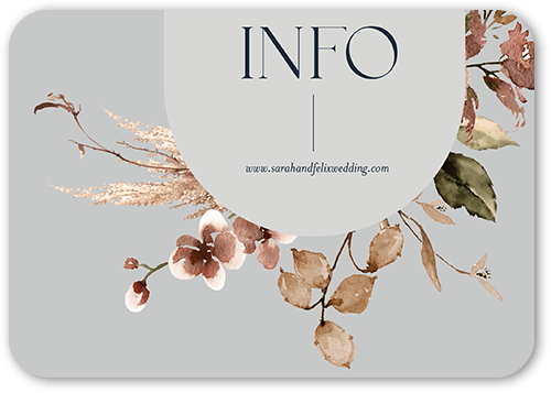 Harvest Bouquet Wedding Enclosure Card, Grey, Matte, Signature Smooth Cardstock, Rounded, Smoke