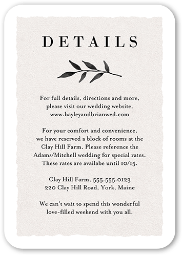 Pressed Flowers Wedding Enclosure Card, Beige, Matte, Signature Smooth Cardstock, Rounded
