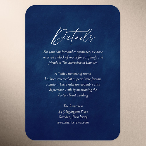 Cloudy Tints Wedding Enclosure Card, Blue, Matte, Signature Smooth Cardstock, Rounded, Imperial