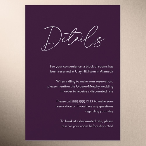 Regal We Do Wedding Enclosure Card, Purple, Matte, Signature Smooth Cardstock, Square