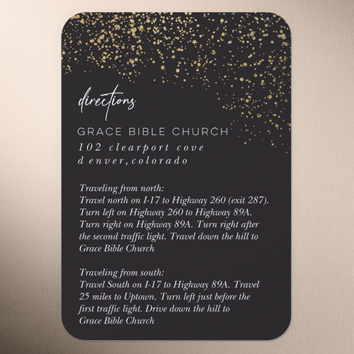 Sparks Fly Wedding Enclosure Card, Grey, Pearl Shimmer Cardstock, Rounded, Charcoal