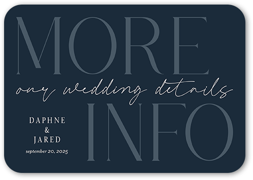 One Love Wedding Enclosure Card, Blue, Matte, Signature Smooth Cardstock, Rounded, Navy