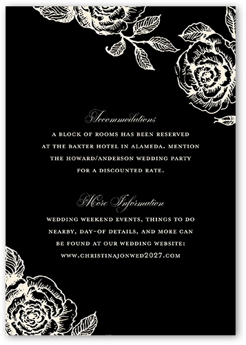 Romantic Rose Wedding Enclosure Card, Beige, Matte, Signature Smooth Cardstock, Square