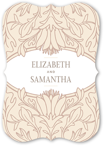 Newlywed Nouveau Wedding Enclosure Card, White, Signature Smooth Cardstock, Bracket