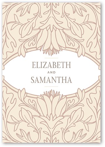 Newlywed Nouveau Wedding Enclosure Card, White, Matte, Signature Smooth Cardstock, Square