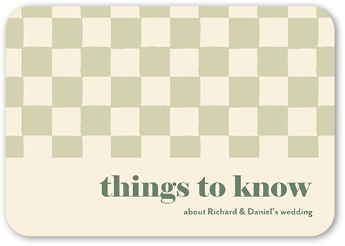 Checkerboard Chapel Wedding Enclosure Card, Green, Matte, Signature Smooth Cardstock, Rounded, Sage