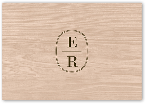 Majestic Monogram Wedding Enclosure Card, Beige, Matte, Pearl Shimmer Cardstock, Square