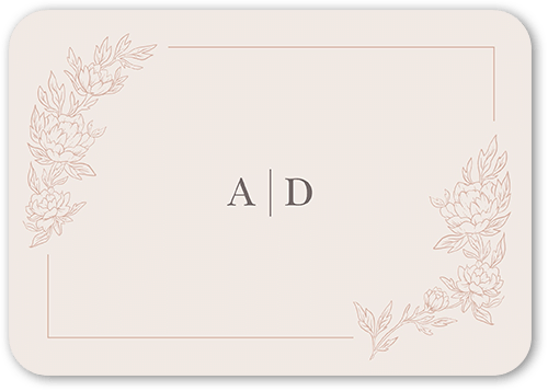 Floral Curve Wedding Enclosure Card, Pink, 100% Recycled Cardstock , Rounded