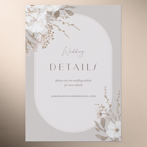 Full Bloom Wedding Enclosure Card, Gray, Matte, Pearl Shimmer Cardstock, Square